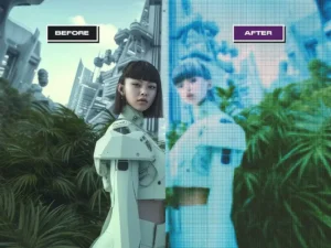 cyberpunk pixels photo effect3