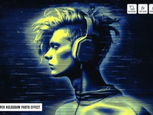 cyper hologram photo effect1