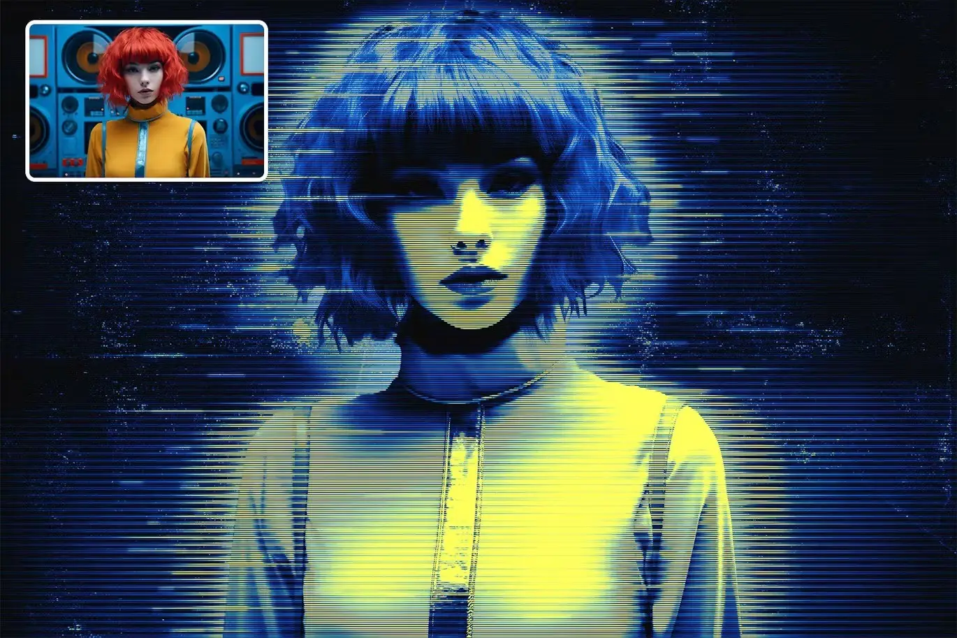 Cyper Hologram Photo Effect 6 cyper hologram photo effect5