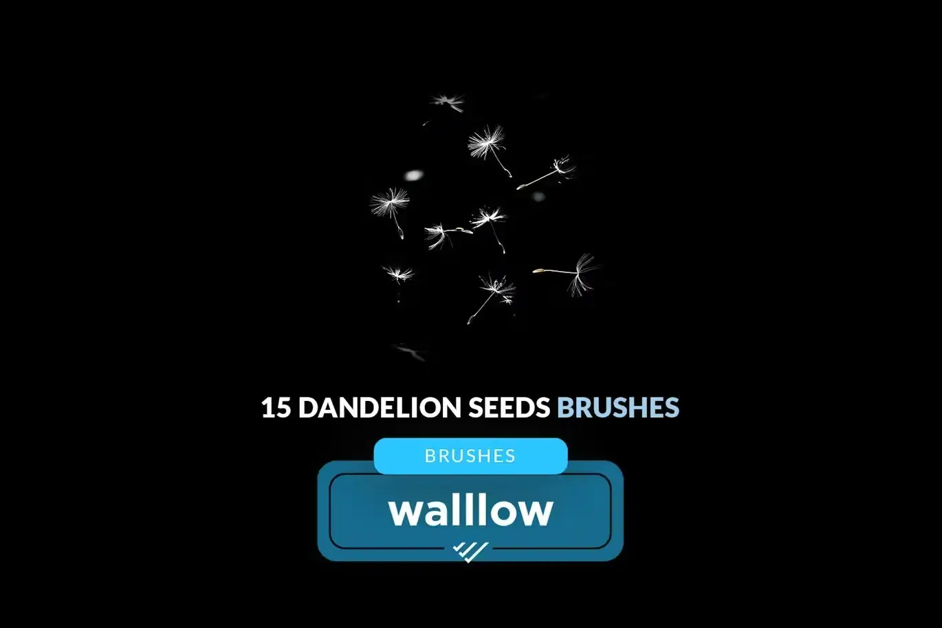 Dandelion seeds photoshop brushes, digital brushes