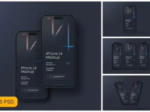 dark iphone 14 pro mockup set1