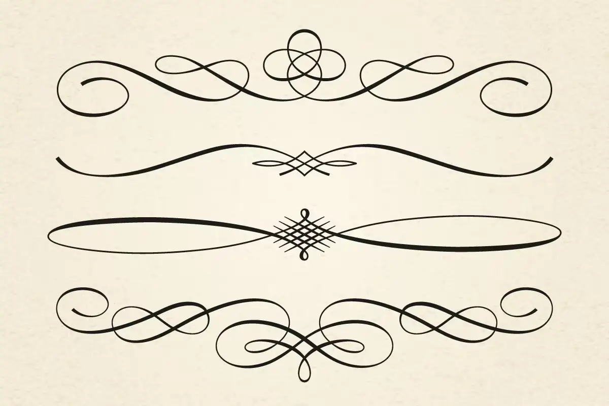 Decorative Flourishes Swirls Vector Set #1 3 decorative flourishes swirls vector set2