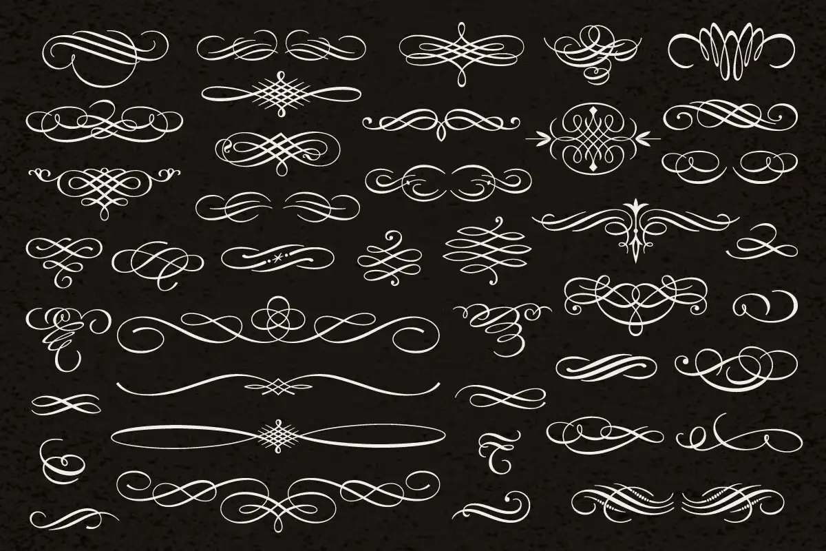 Decorative Flourishes Swirls Vector Set #1 4 decorative flourishes swirls vector set3