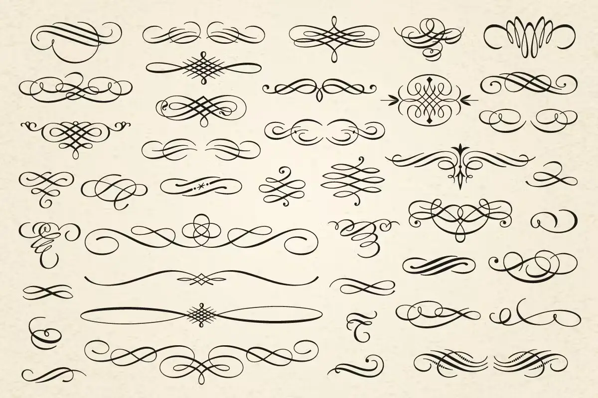 Decorative Flourishes Swirls Vector Set #1 5 decorative flourishes swirls vector set4