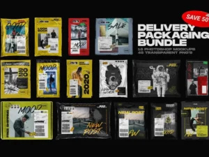 delivery packaging mockup bundle