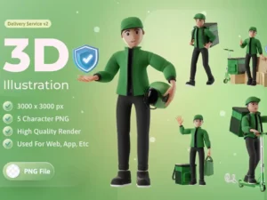 delivery service with character 3d illustration1