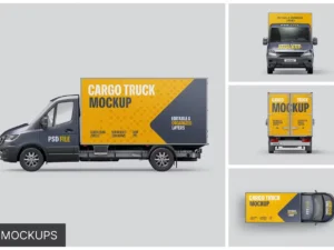 delivery truck mockup set1