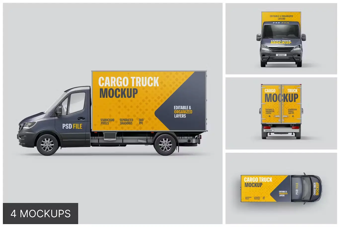 Delivery Truck Mockup Set