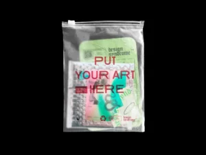 design syndrome translucent plastic bag mockup