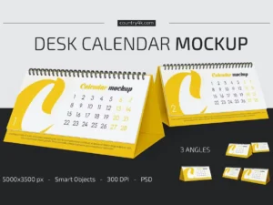 desk calendar v01 mockup set1