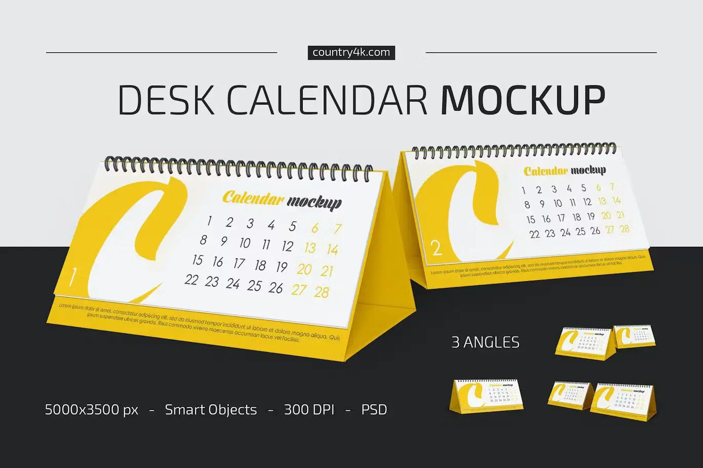 Desk Calendar v01 Mockup Set