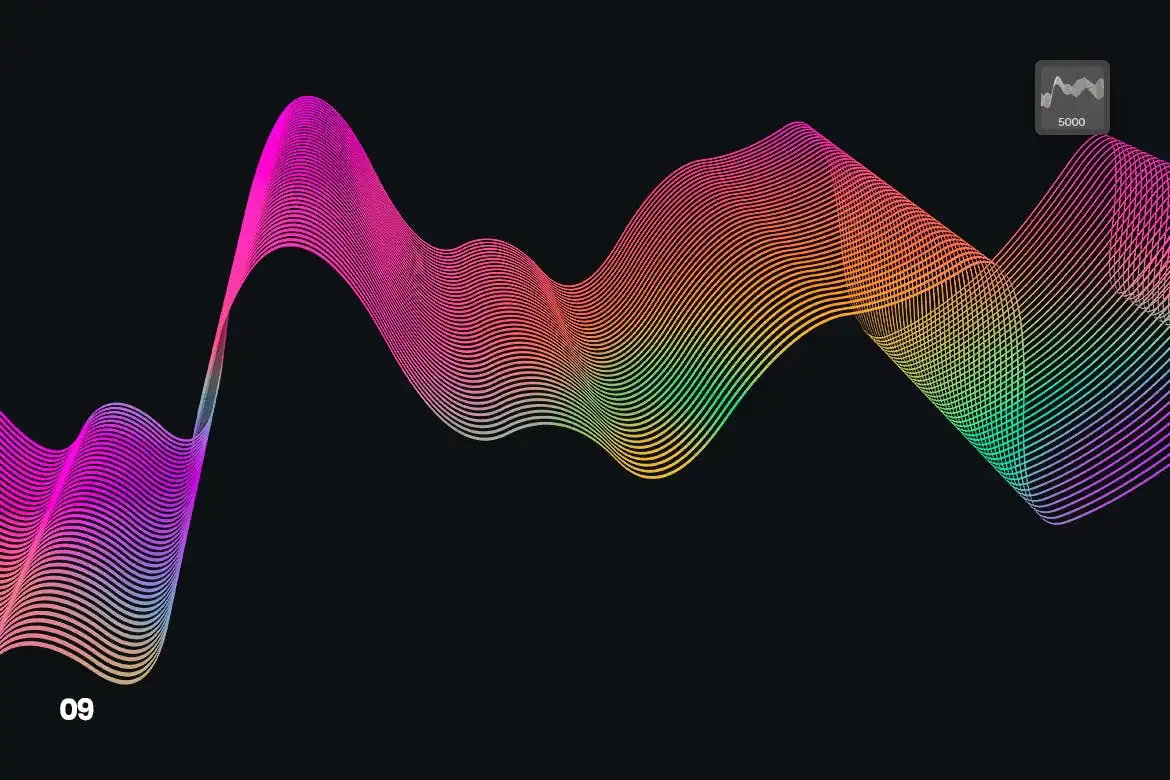 Digital Linear Waves Photoshop Brushes