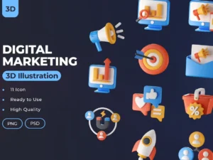 digital marketing advertising 3d icon1