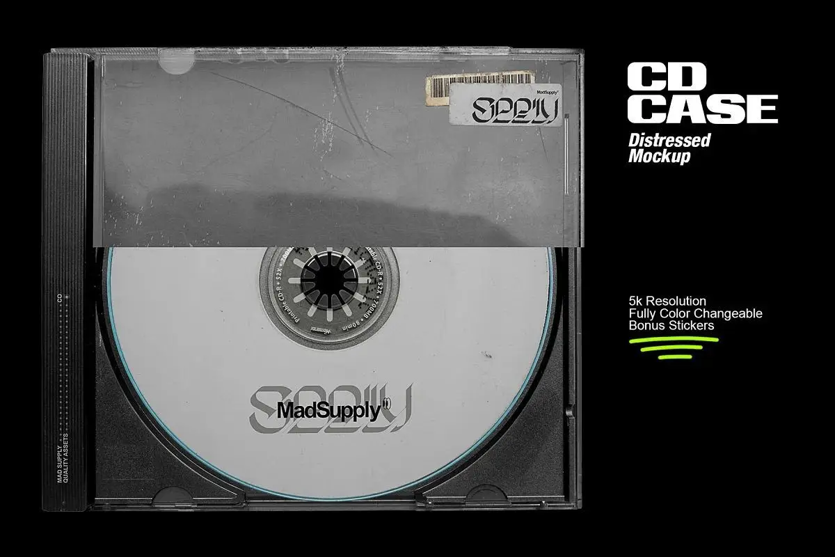 Distressed CD Jewel Case Mockup 3 distressed cd jewel case mockup
