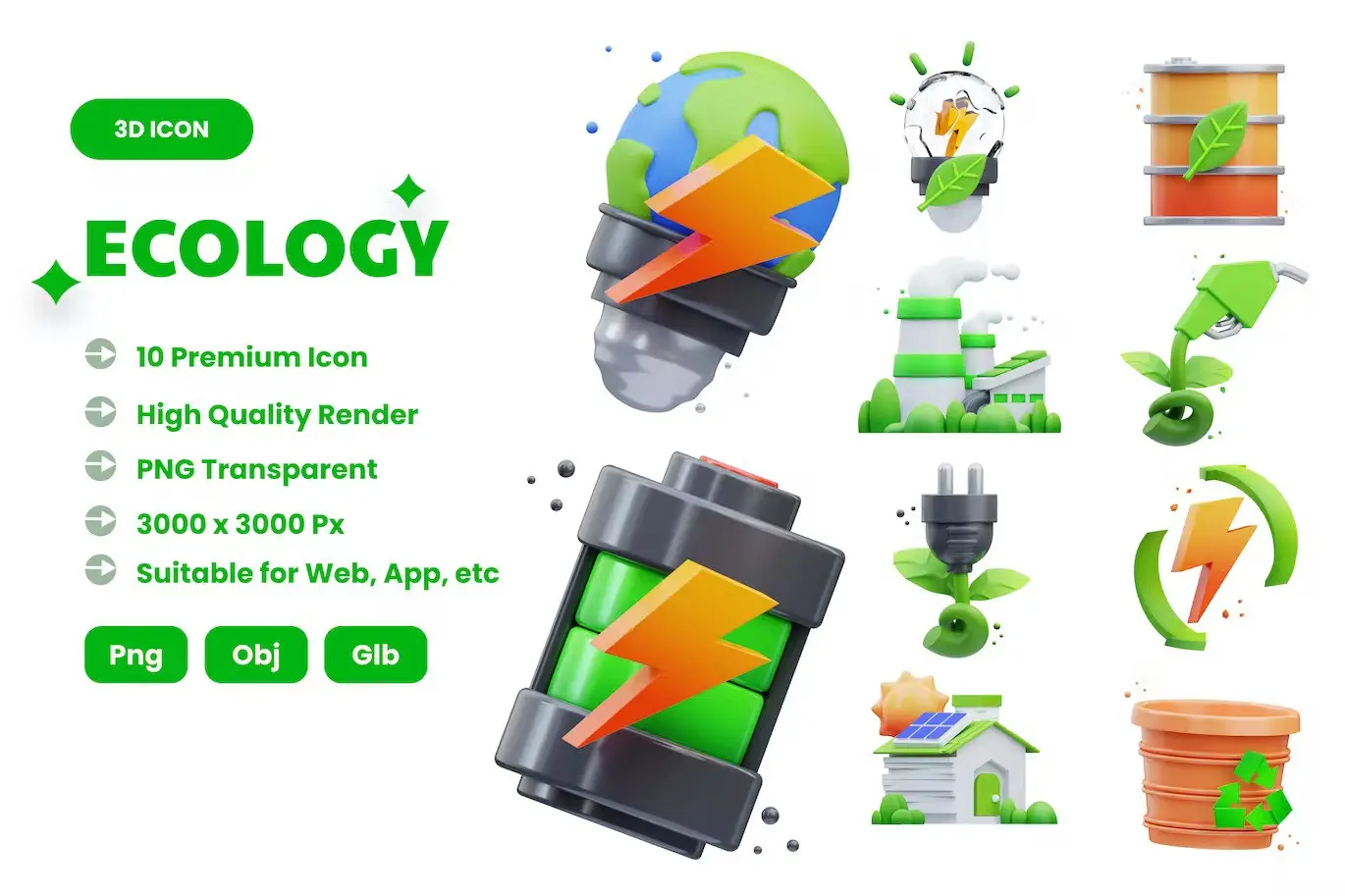 Ecology 3D Icons