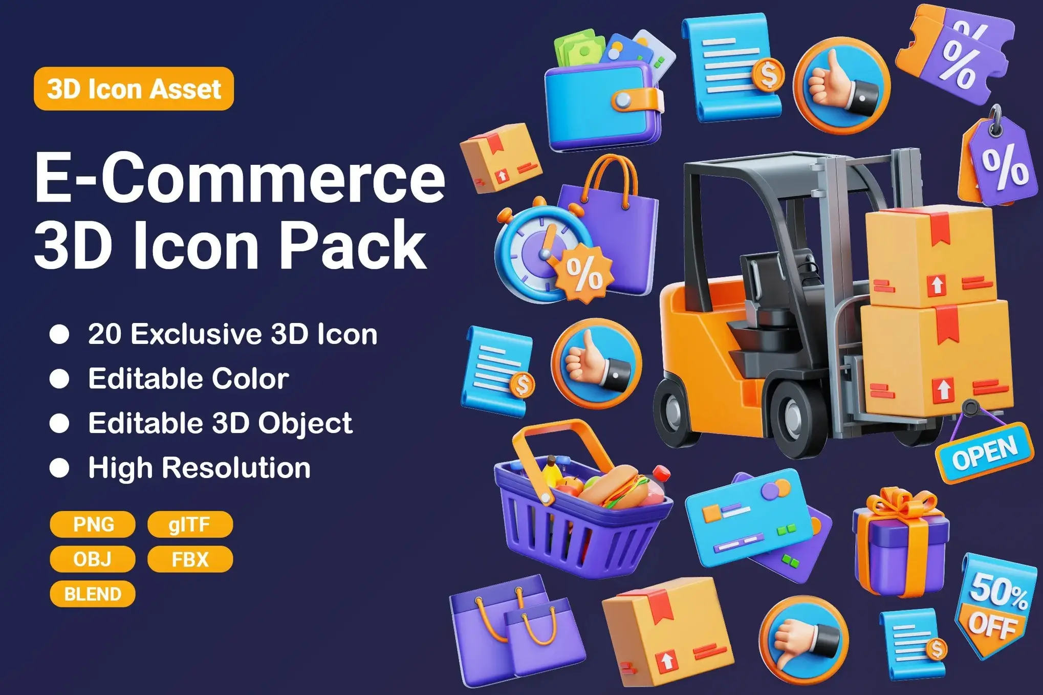 Ecommerce 3D Icon Set