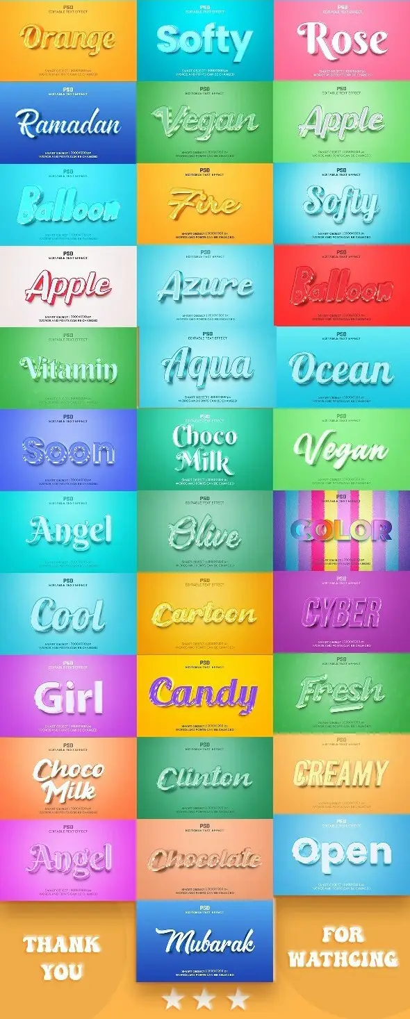 Editable 3D Text Effects Pack 3 editable 3d text effects pack2