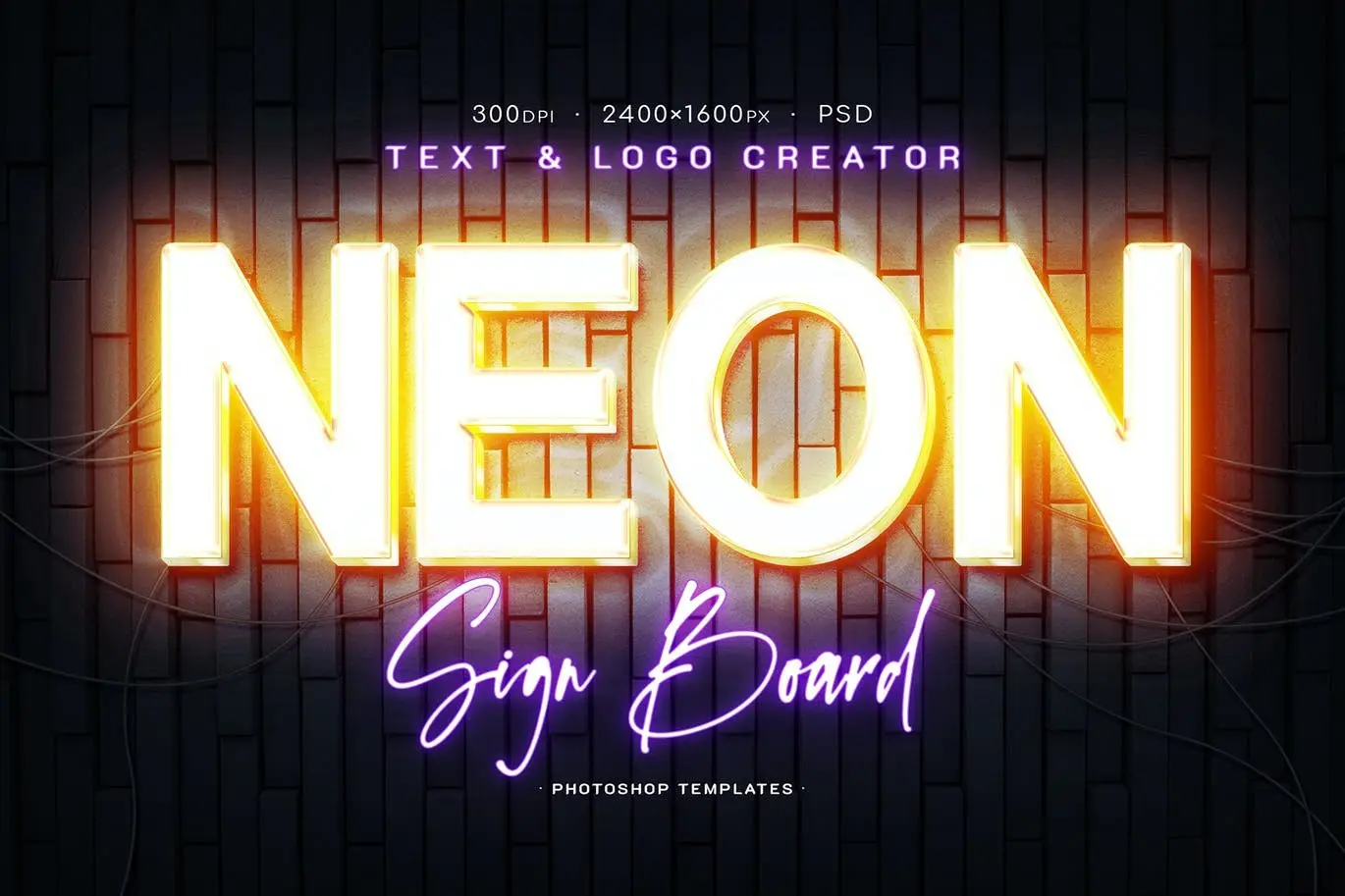 Editable Neon Signboard