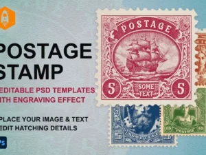 editable postage stamp templates with engraving fx1
