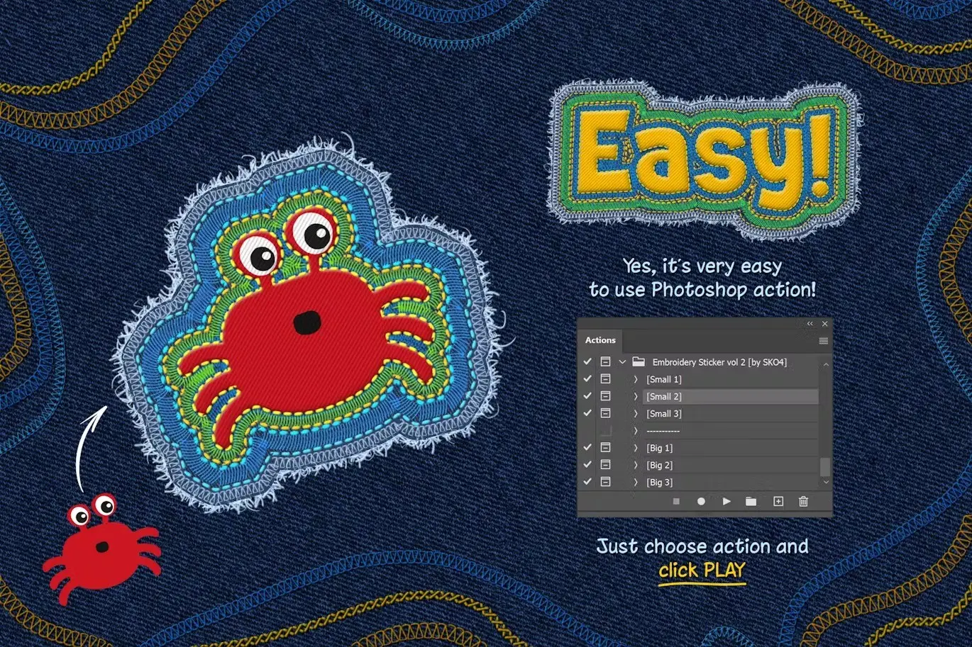Embroidery Sticker Photoshop Action 3 embroidery sticker photoshop action2