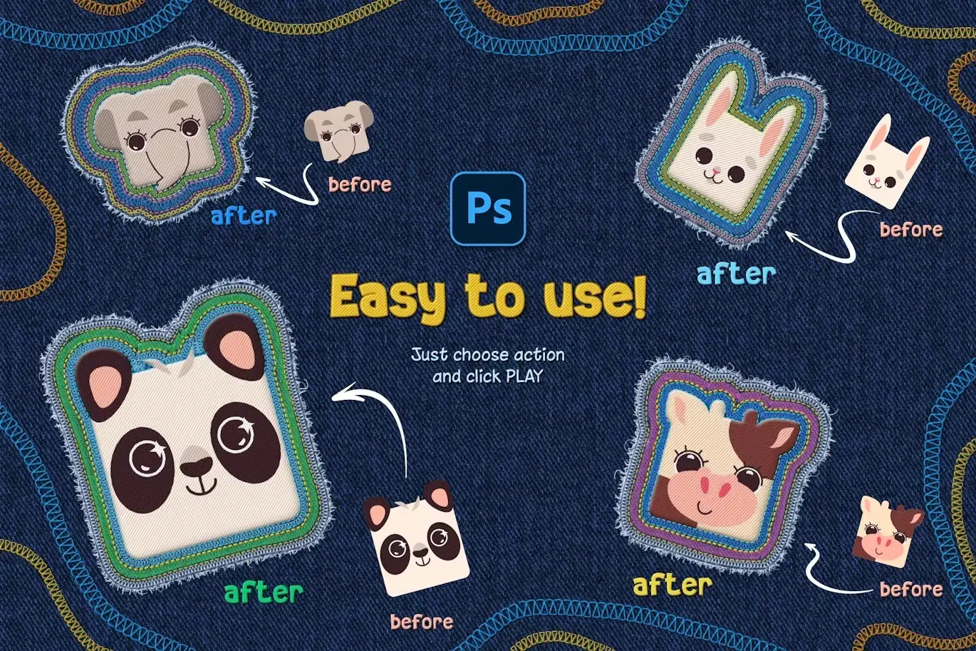 Embroidery Sticker Photoshop Action 4 embroidery sticker photoshop action3