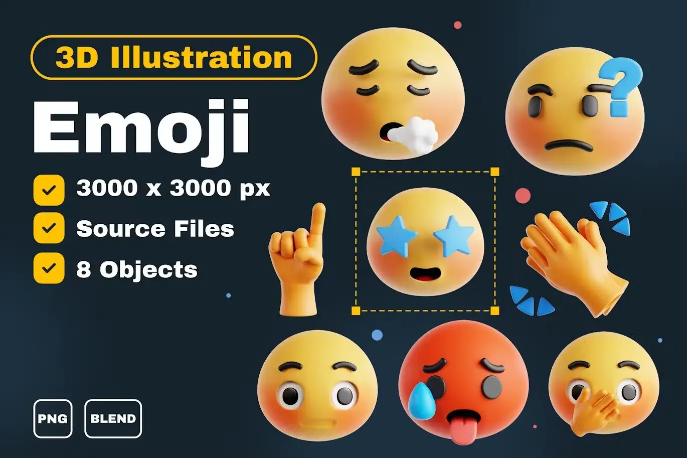 Emoji 3D Icon Set (V.1)