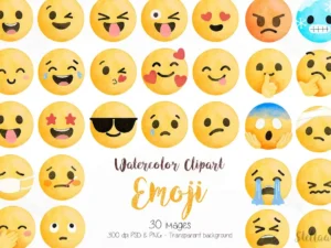 emoji watercolor illustration1