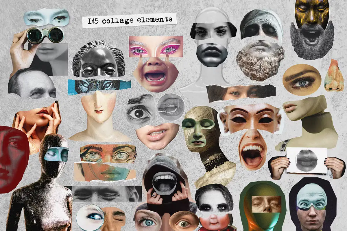 Emotions. Collage & Illustrations 8 emotions collage illustrations 11