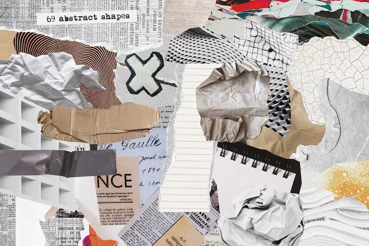 Emotions. Collage & Illustrations 16 emotions collage illustrations 6