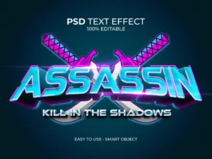 esport assassin logo text effect