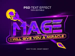 esport mage logo text effect