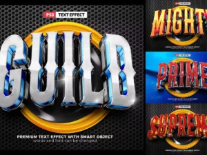 esport team 3d text effect logo template1