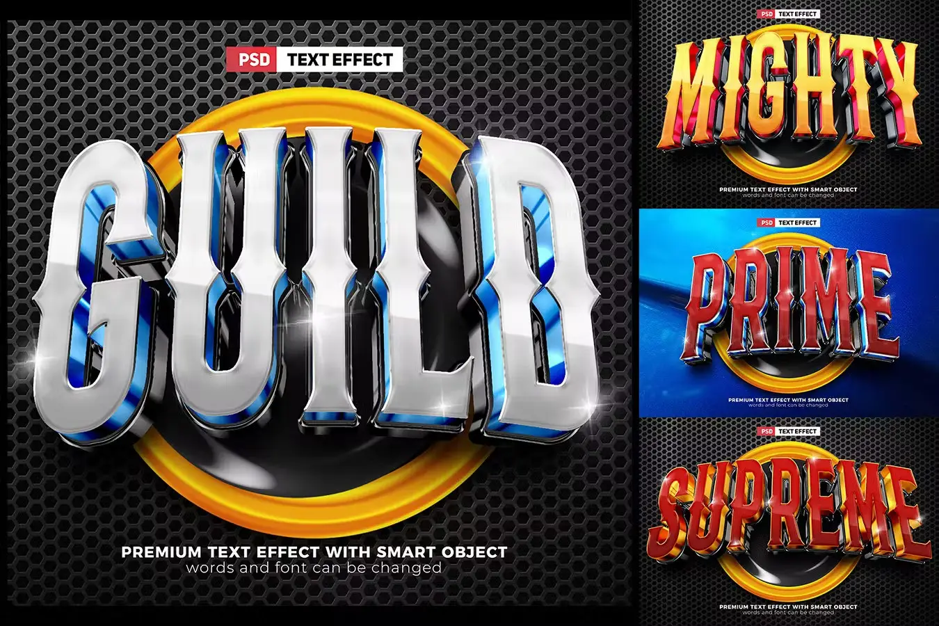 Esport Team 3D Text Effect Logo Template