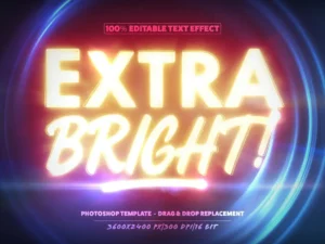 extra bright text logo effect
