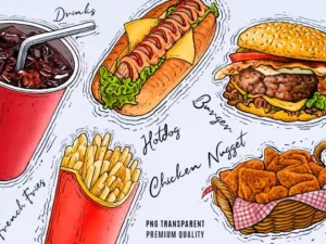 fast food menu illustration2
