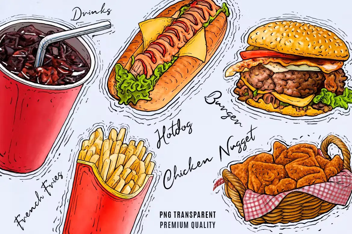 Fast Food Menu Illustration