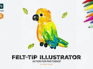 felt tip illustrator photoshop action01