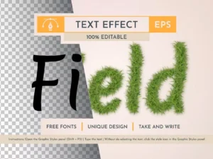 field grass editable text effect graphic style1