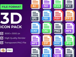 file format 3d icon pack1