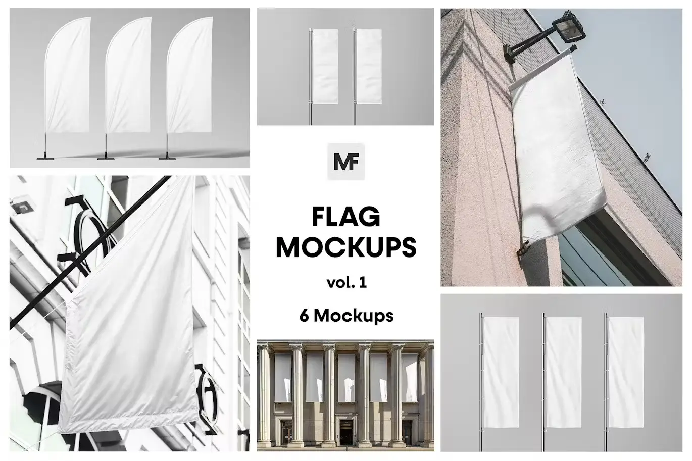 Flag Mockups vol.1 - Signage 4 flag mockups vol1 signage1 1