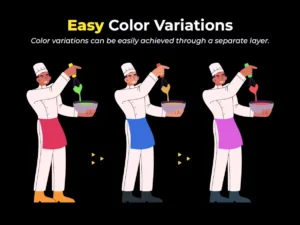 flat design chef kitchen character illustrations5