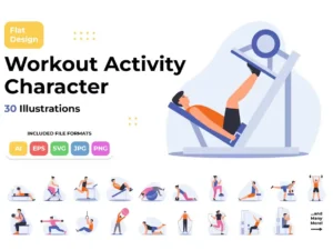 flat design workout activity character1