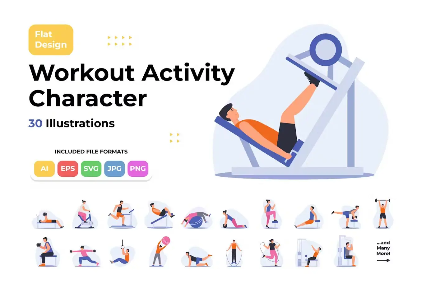 Flat Design Workout Activity Character