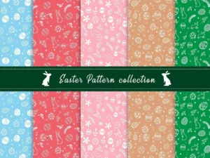 flat easter day pattern collection1