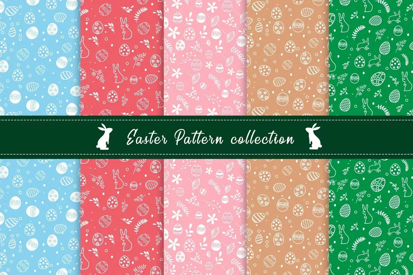 Flat Easter Day Pattern Collection