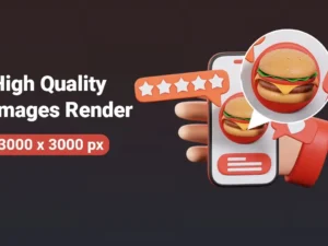 food delivery 3d icon set2