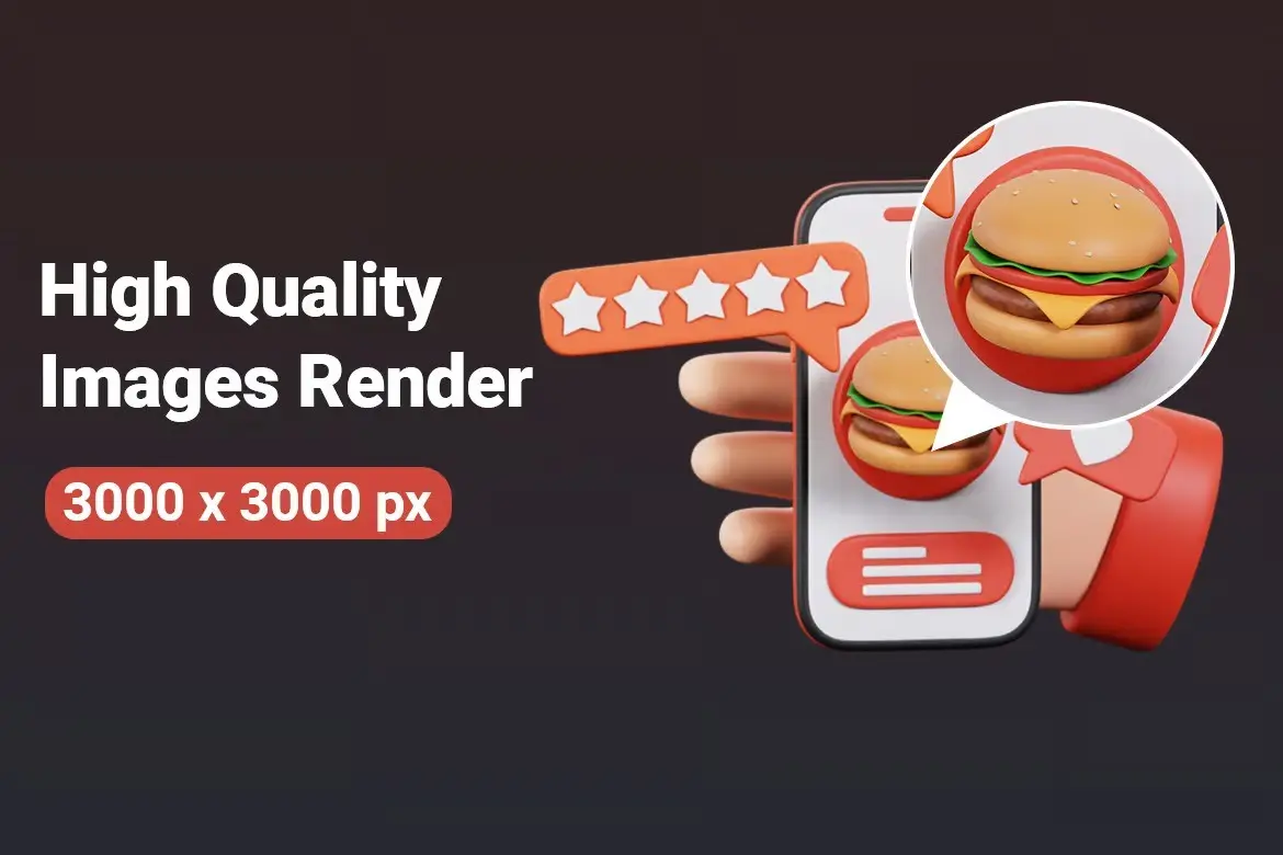 Food Delivery 3D Icon Set