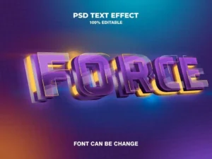 force 3d text effect1