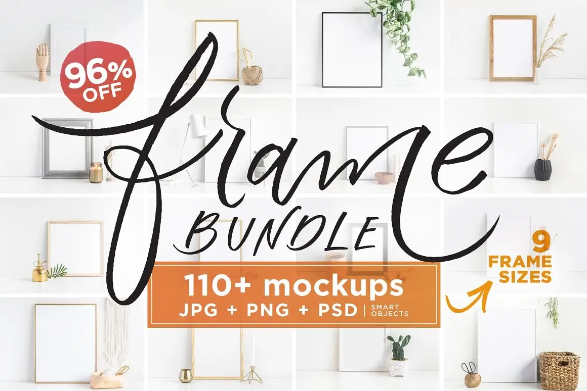 Frame Mockup Bundle JPG + PNG + PSD
