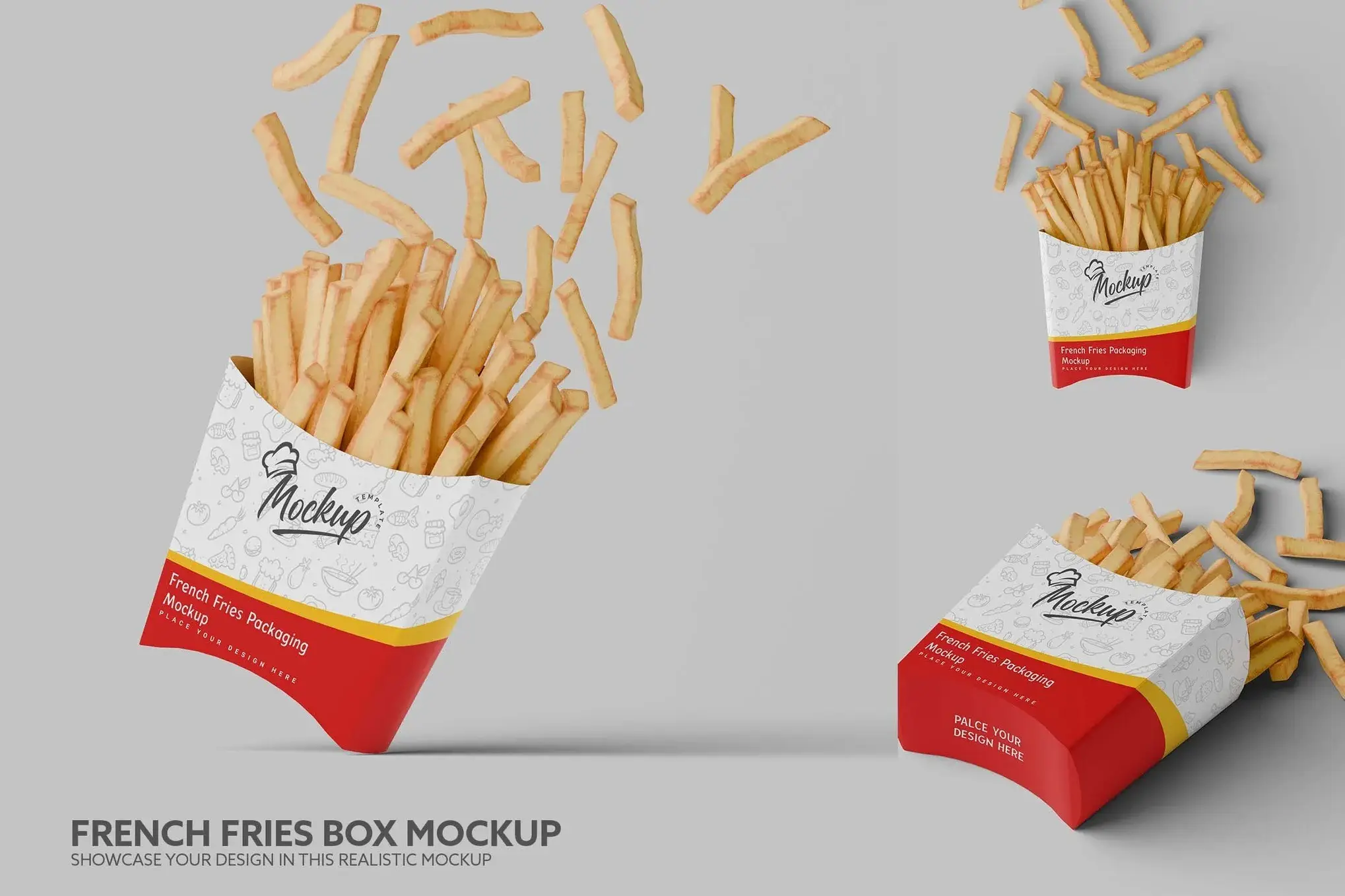 High Quality French Fries Box Mockup